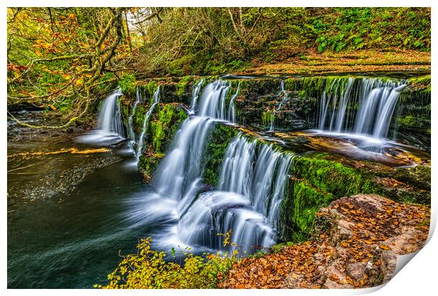 Sgwd y Pannwr Waterfall, Brecon Beacons Four Falls Trail Print by David Ross
