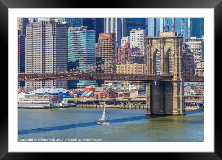 NEW YORK CITY Brooklyn Bridge & Manhattan Skyline Framed Mounted Print by Melanie Viola