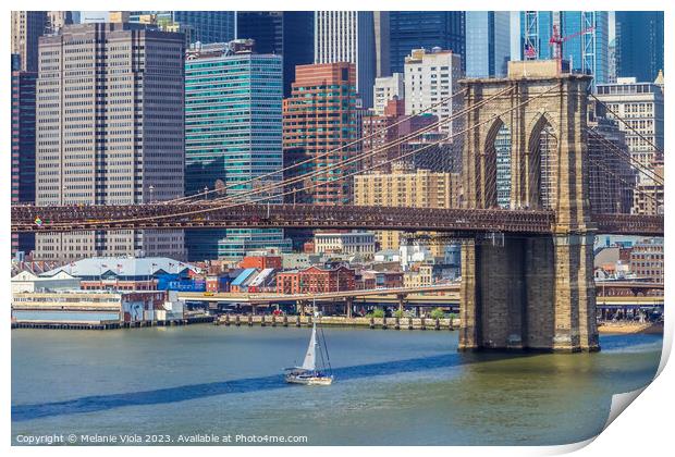 NEW YORK CITY Brooklyn Bridge & Manhattan Skyline Print by Melanie Viola