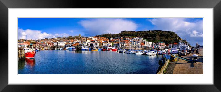 Scarborough Harbour Panoramic Framed Mounted Print by Tim Hill