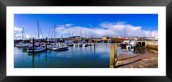 Scarborough Harbour Panoramic Framed Mounted Print by Tim Hill