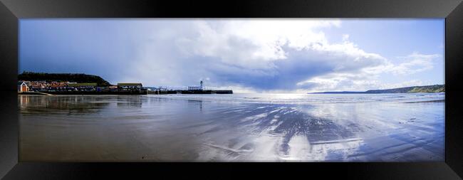 Scarborough South Beach Panoramic Framed Print by Tim Hill