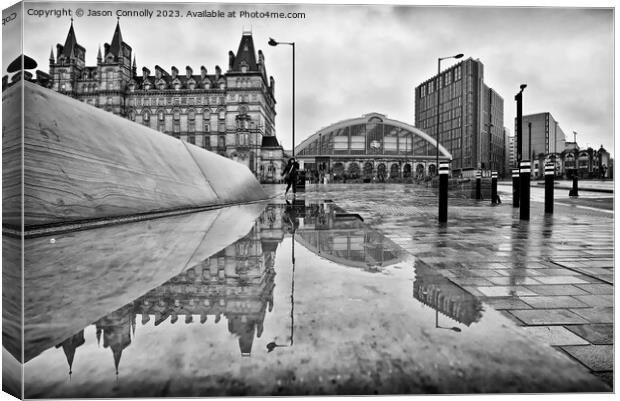 Liverpool Monochrome Reflections Canvas Print by Jason Connolly