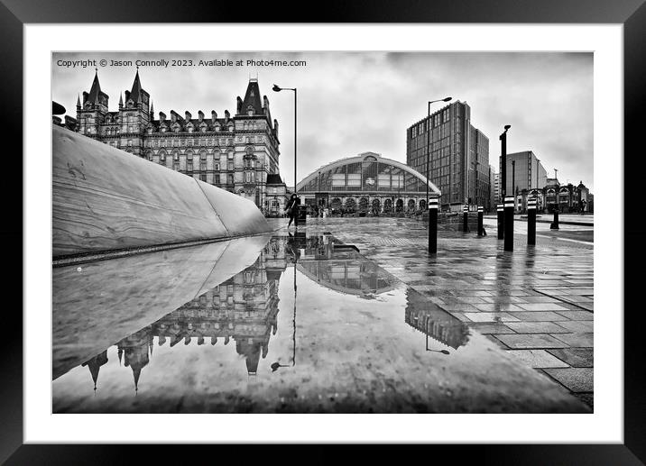 Liverpool Monochrome Reflections Framed Mounted Print by Jason Connolly
