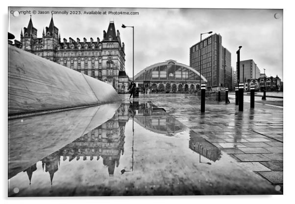 Liverpool Monochrome Reflections Acrylic by Jason Connolly