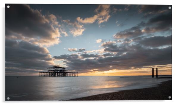 Brighton West Pier, nr Sunset Acrylic by Mark Jones