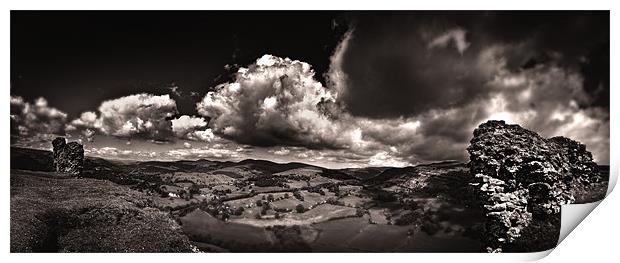 View from Castell Dinas Bran Print by Celtic Origins