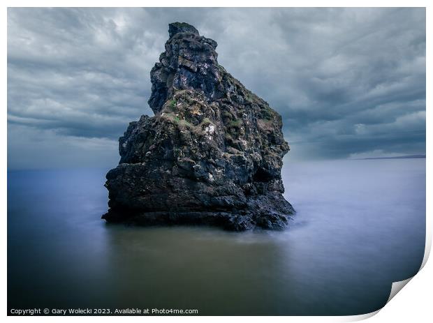 Storm rock feature  Print by Gary Wolecki