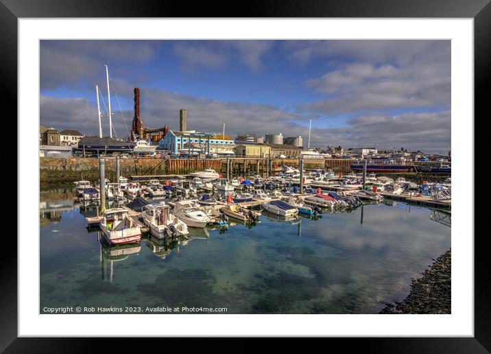 St Sampson Harbour  Framed Mounted Print by Rob Hawkins