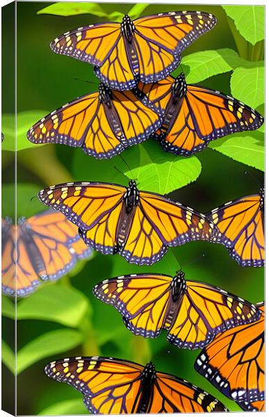 Vibrant Winged Pollinators Canvas Print by Roger Mechan