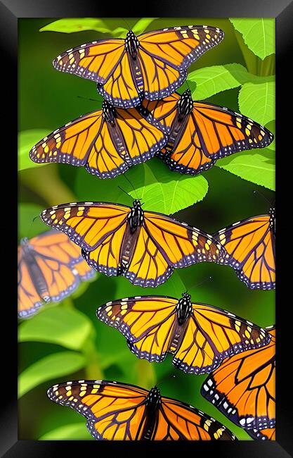 Vibrant Winged Pollinators Framed Print by Roger Mechan