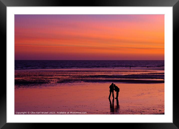 Sunset on Hastings Beach Framed Mounted Print by Clive Karl Wuest