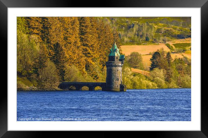 Straining Tower Lake Vyrnwy Framed Mounted Print by Alan Dunnett