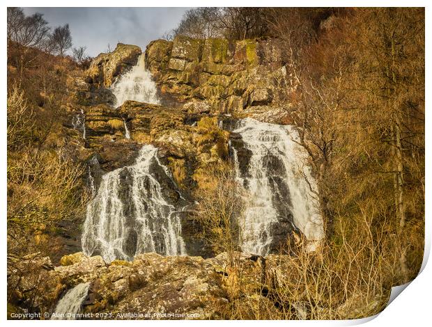 Rhiwargor Waterfall upper Print by Alan Dunnett