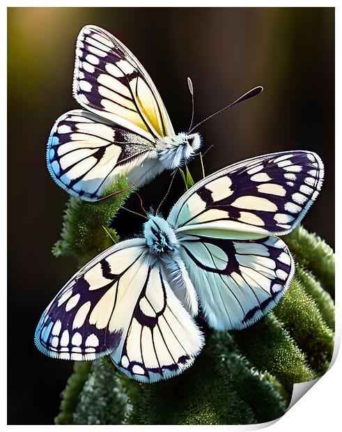 Graceful  Butterfly Flight Print by Roger Mechan