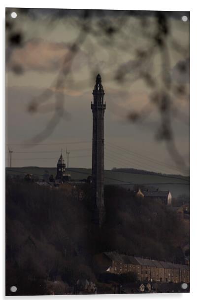Wainhouse Tower from Warley Town Acrylic by Glen Allen