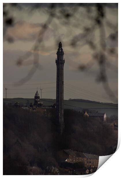 Wainhouse Tower from Warley Town Print by Glen Allen