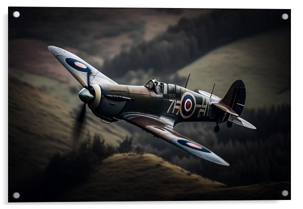 Supermarine Spitfire  Acrylic by Bahadir Yeniceri