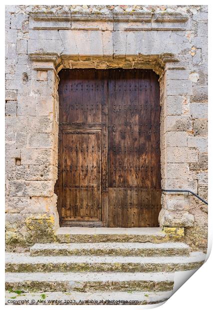 Ancient church door a window to the past Print by Alex Winter