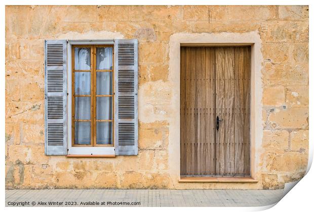 open window shutters of rustic house Print by Alex Winter