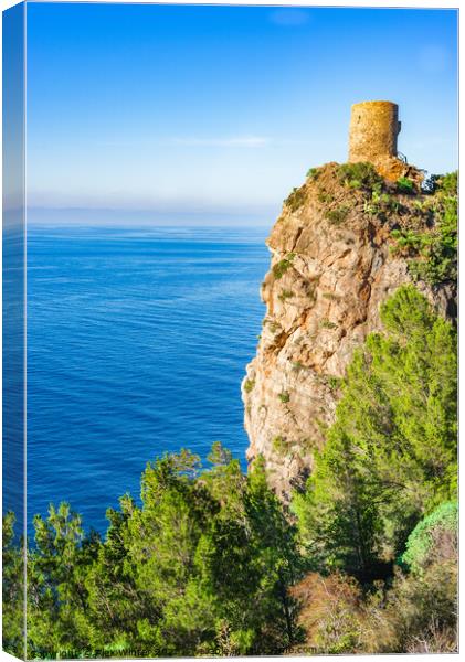 Watch tower at the coast of Majorca Canvas Print by Alex Winter
