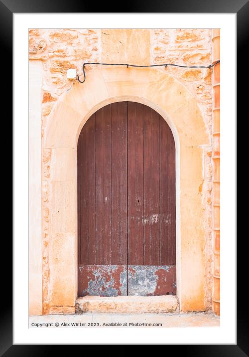 Rustic Mediterranean Doorway Framed Mounted Print by Alex Winter