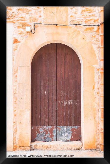 Rustic Mediterranean Doorway Framed Print by Alex Winter