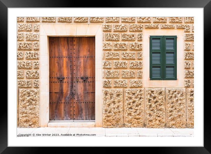 Mediterranean Charm Building doorwindows Framed Mounted Print by Alex Winter