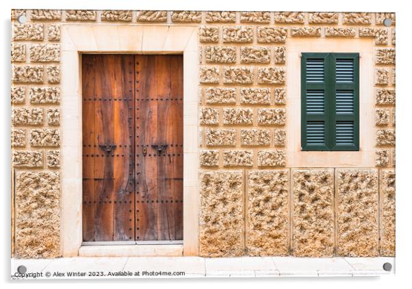 Mediterranean Charm Building doorwindows Acrylic by Alex Winter