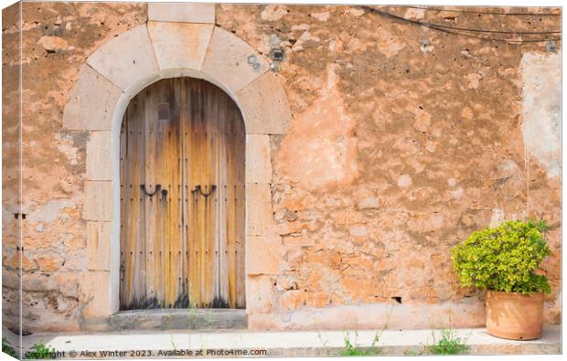 Front view of mediterranean stone house Canvas Print by Alex Winter