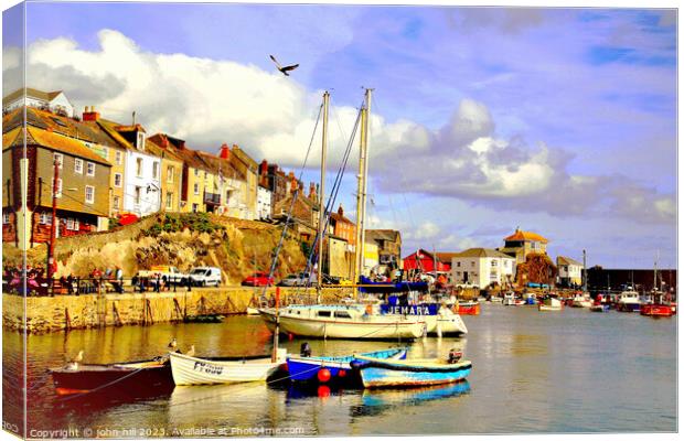 Mevagissey harbour Cornwall Canvas Print by john hill