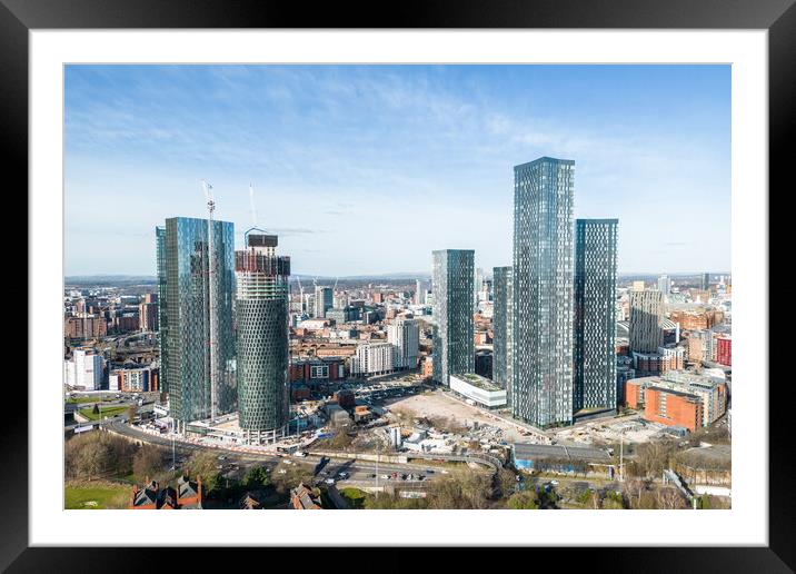 Manchester Skyscraper District Framed Mounted Print by Apollo Aerial Photography