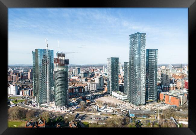 Manchester Skyscraper District Framed Print by Apollo Aerial Photography