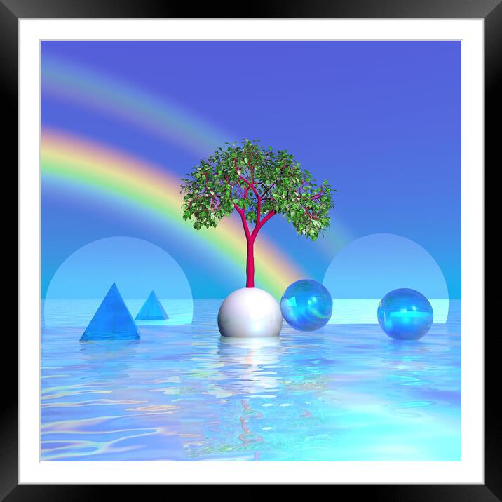 Rainbow Tree Framed Mounted Print by Matthew Lacey