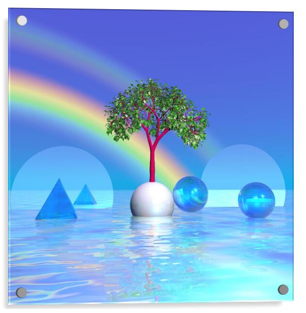 Rainbow Tree Acrylic by Matthew Lacey