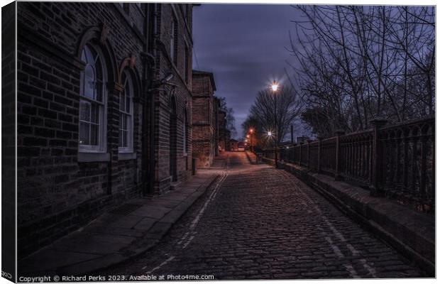 Saltaire Twilight Ambience Canvas Print by Richard Perks