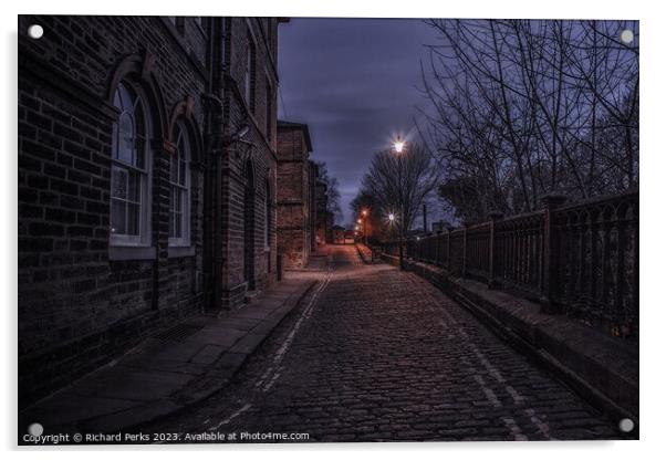 Saltaire Twilight Ambience Acrylic by Richard Perks