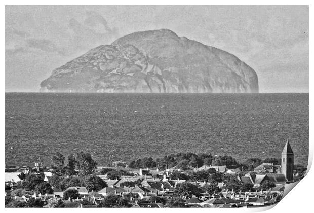 Prestwick and Ailsa Craig (Abstract texture) Print by Allan Durward Photography