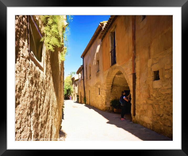 Explore the streets of Peratallada - C1610 7652 AB Framed Mounted Print by Jordi Carrio