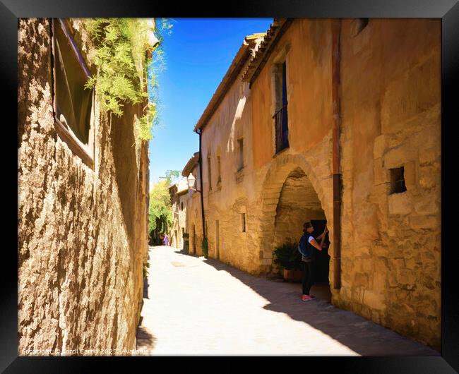 Explore the streets of Peratallada - C1610 7652 AB Framed Print by Jordi Carrio