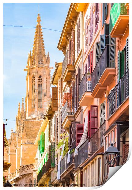 Palma de Majorca, historic city center Print by Alex Winter