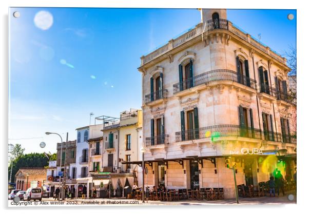 Palma de Majorca with view of Bar Cuba Acrylic by Alex Winter