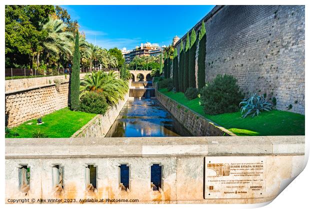 Historic canal in Palma de Majorca Print by Alex Winter