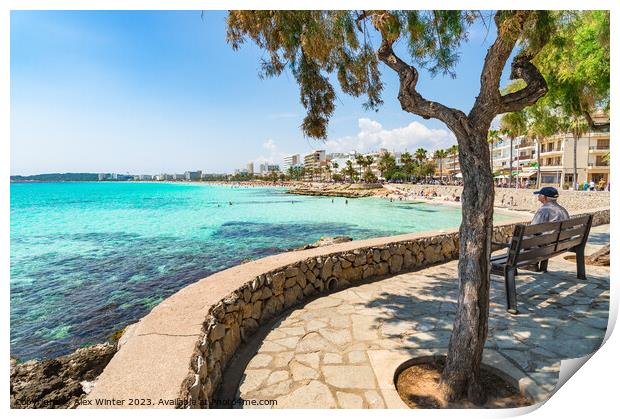 Cala Millor beach on Mallorca Print by Alex Winter