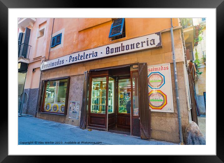 Old traditional pastry shop bakery, majorca Framed Mounted Print by Alex Winter