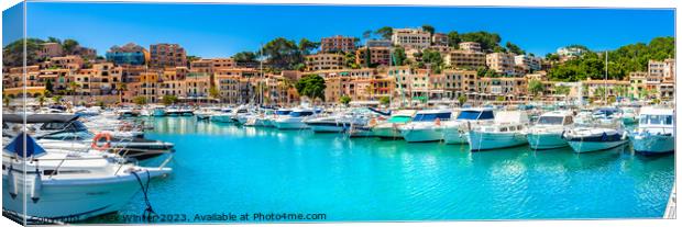 Panoramic view of beautiful Port de Soller  Canvas Print by Alex Winter