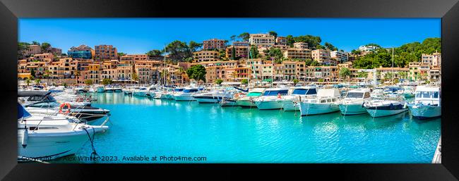 Panoramic view of beautiful Port de Soller  Framed Print by Alex Winter