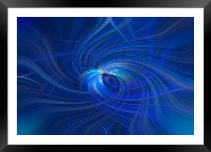 Blue Swirl Triptych Framed Mounted Print by Malcolm McHugh
