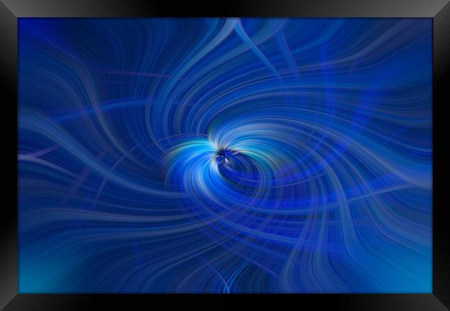Blue Swirl Triptych Framed Print by Malcolm McHugh