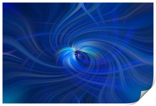 Blue Swirl Triptych Print by Malcolm McHugh